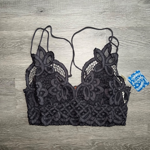 Free People Adella Bralette, Charcoal Gray , Sz Small (NWT) - Picture 2 of 9